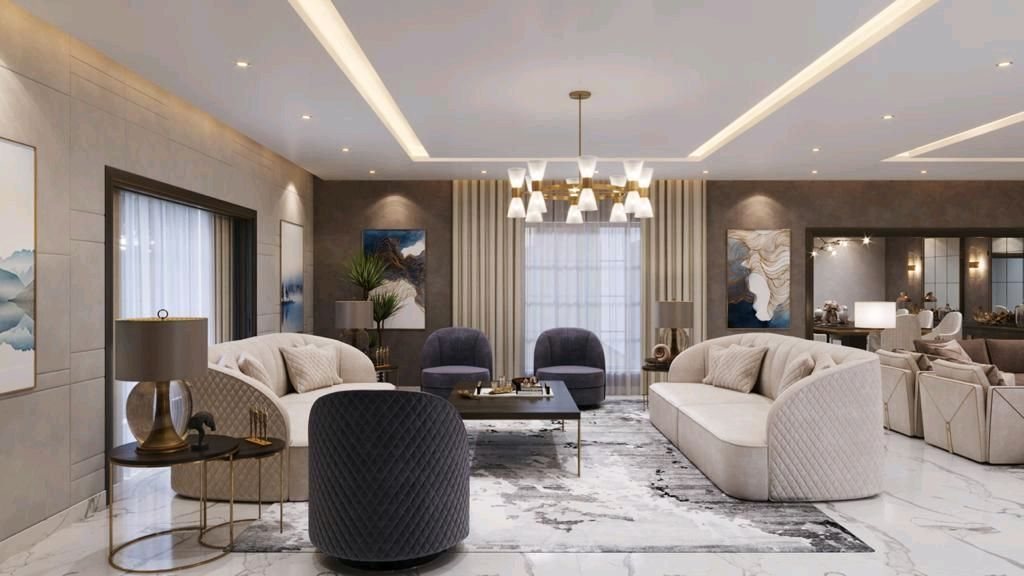 Neutral Curated Living Lounge - Premium Living Rooms by Pro Fit